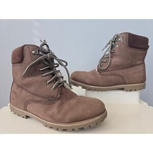 Cloud Nine Sheepskin Brown Leather Lace-Up Winter Boots | Men’s Size 9 Warm